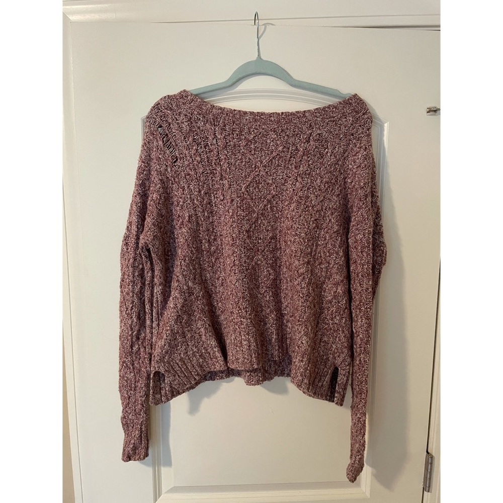 AMERICAN EAGLE BURGUNDY/WHITE SWEATER SIZE M